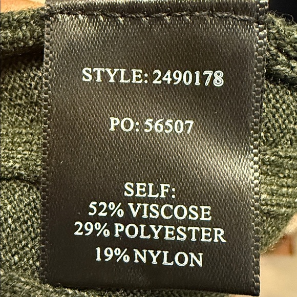 Round neck wide ribbed 2 in 1 sweater dress in dark moss green multiple sizes - Picture 5 of 5